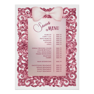 Póster Menu Vintage Glitter Frame Pink Arco Services