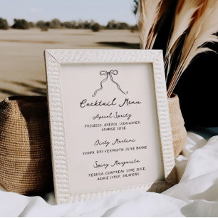 Poster Menu Whimsical Quirky Handwrite Cocktail