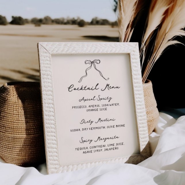 Poster Menu Whimsical Quirky Handwrite Cocktail (Criador carregado)