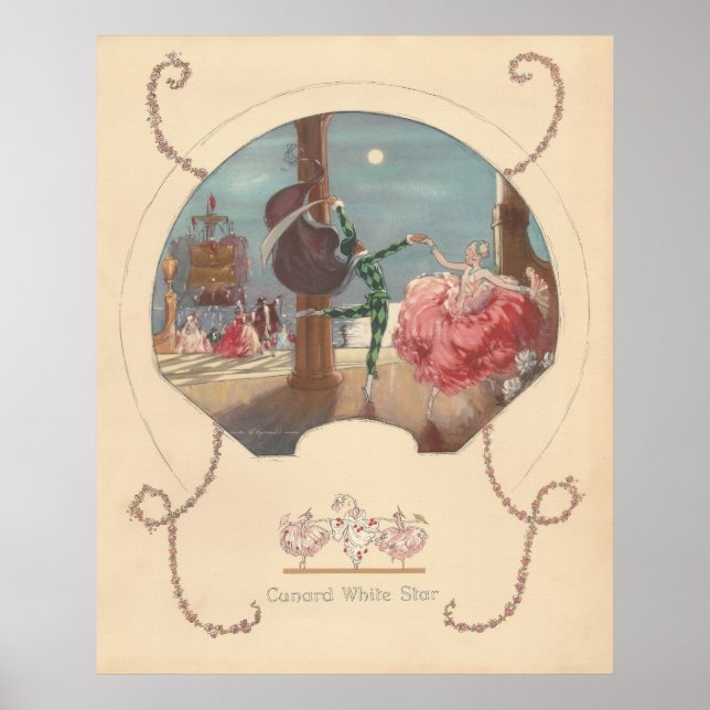 Poster Menu White Star Cunard, 1947 (Frente)