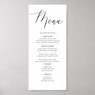 Poster Menus de Casamento Russo da Caligrafia Simples Dig