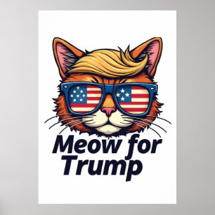 Poster Meow for Trump Torne os Gatos Seguros Novamente El