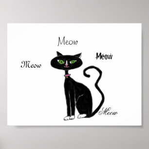 Póster Meow Kitty Retro