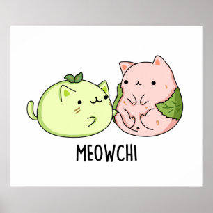 Poster Meowchi Comida Cute Mochi Pun
