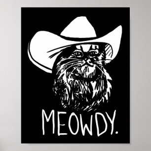 Poster Meowdy Texas Cat Meme