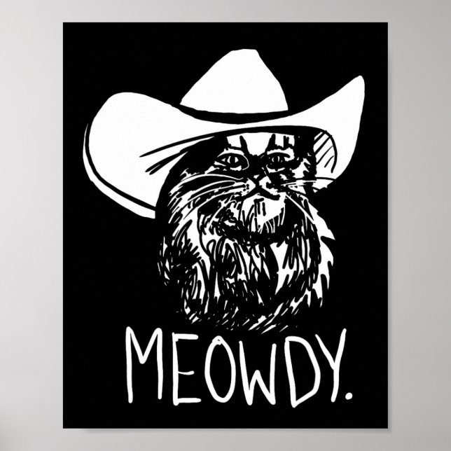 Poster Meowdy Texas Cat Meme (Frente)