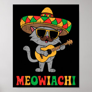 Poster Meowiachi Cat Mariachi Funny Cinco De Mayo Mexican