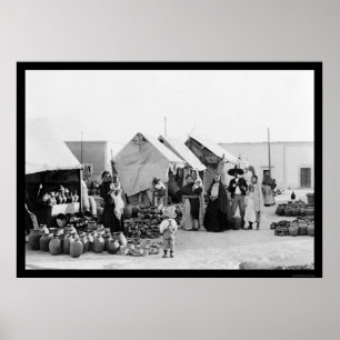 Póster Mercado 1903 da cerâmica de Veracruz, México