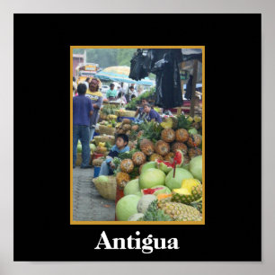 Póster Mercado - Antígua - Guatemala