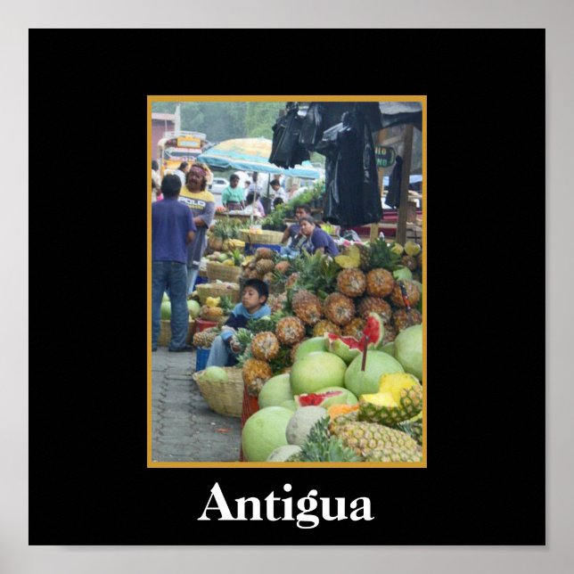 Póster Mercado - Antígua - Guatemala (Frente)