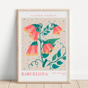 Poster Mercado Botânico de Flores de Barcelona