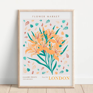 Poster Mercado Botânico de Flores de Londres
