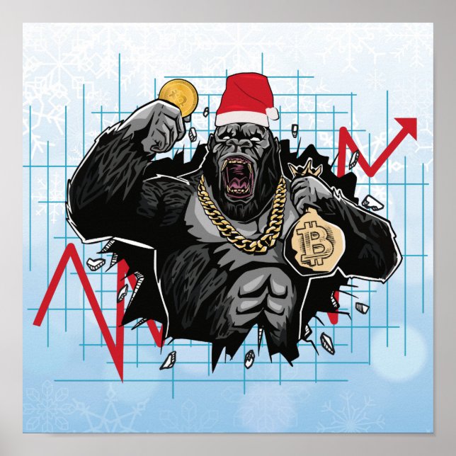 Poster Mercado de ações de bitmoedas de Natal (Frente)