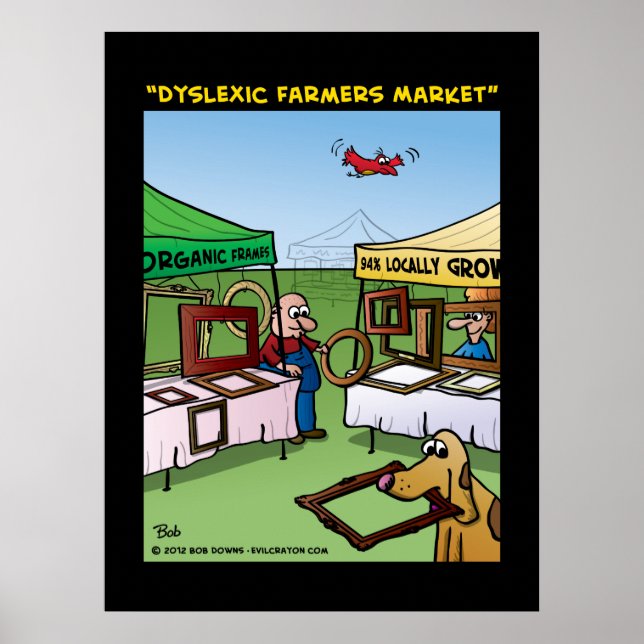 Poster "Mercado de agricultores disléxicos" (Frente)