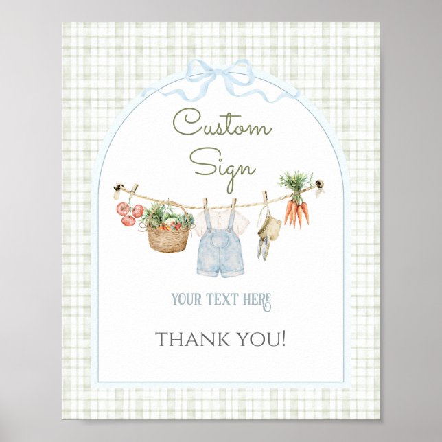 Poster Mercado de agricultores locais Boy Baby Shower (Frente)