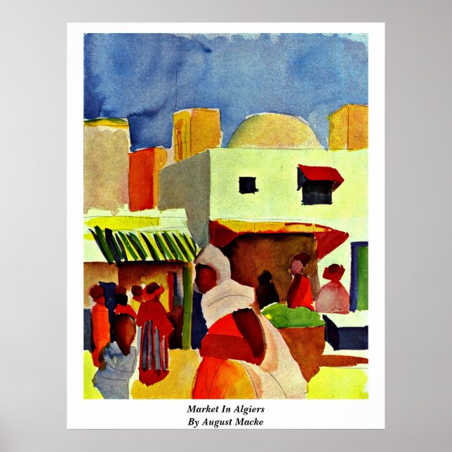 Póster Mercado De Argel Por August Macke (Frente)