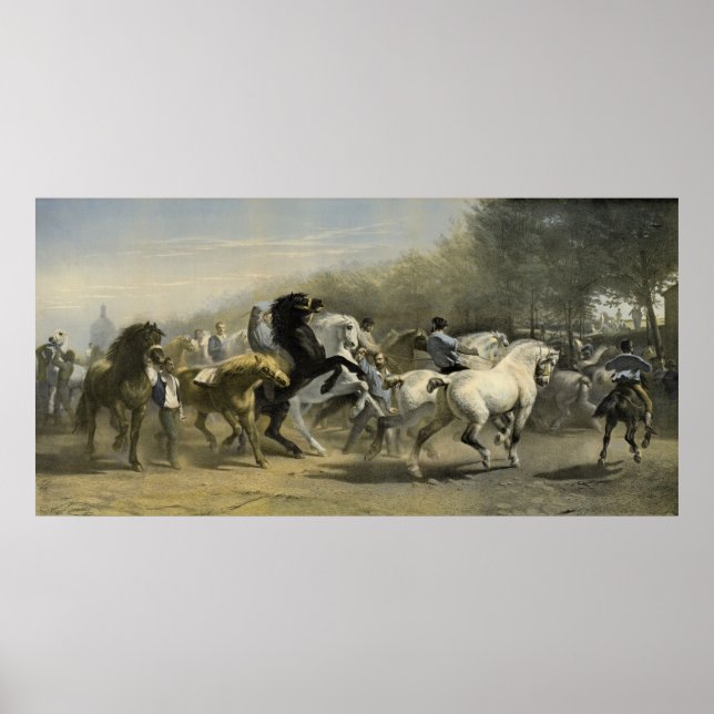 Póster Mercado de Cavalos de Paris 1855 (Frente)