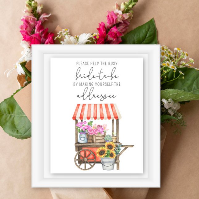 Poster Mercado de Flores Ajude a noiva ocupada Cartaz de  (Criador carregado)