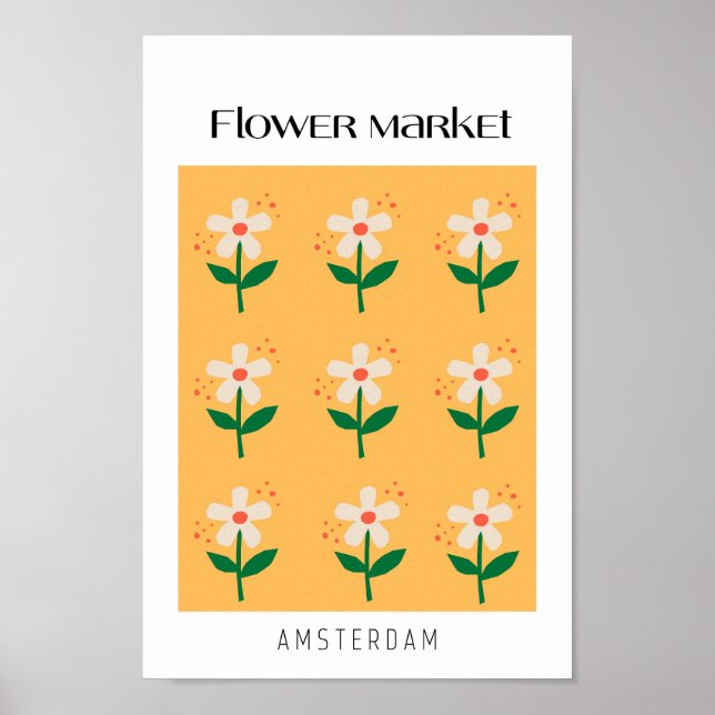 Poster Mercado de Flores Amsterdã (Frente)