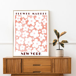 Poster Mercado de Flores Cólvoras Retro Daisy Pink Terrac
