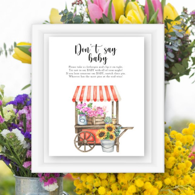Poster Mercado de flores de agricultores baby shower - Nã (Criador carregado)