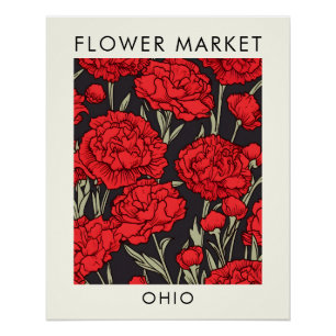 Póster Mercado de Flores de Cravos do Estado de Ohio