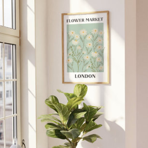 Poster Mercado de Flores de Margarida Branca Floral