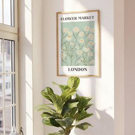 Poster Mercado de Flores de Margarida Branca Floral