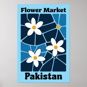 Poster Mercado de Flores do Paquistão Jasmine & Arte de P