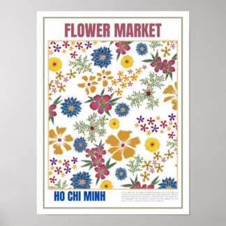Poster Mercado de Flores do Sudeste Asiático Ho Chi Minh