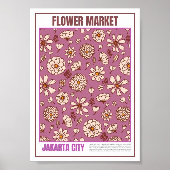 Poster Mercado de Flores do Sudeste Asiático Jacarta (Frente)