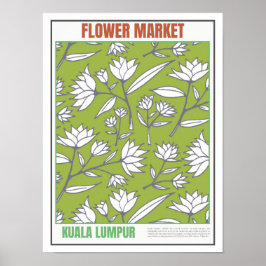 Poster Mercado de Flores do Sudeste Asiático Kuala Lumpur