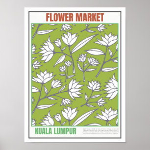 Poster Mercado de Flores do Sudeste Asiático Kuala Lumpur