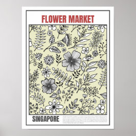 Poster Mercado de Flores do Sudeste Asiático Singapura