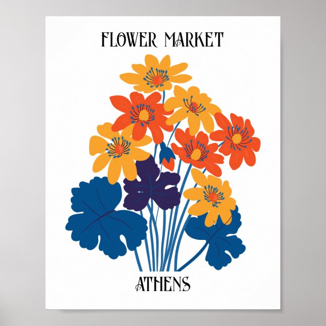 Poster Mercado de Flores Editável Atenas (Frente)