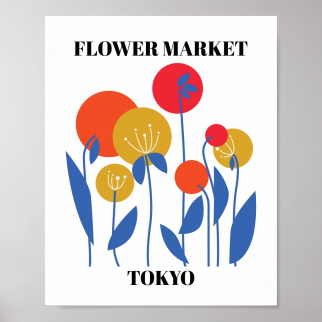 Poster Mercado de Flores Editável em Tóquio (Frente)