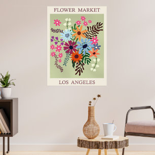 Poster Mercado de Flores, Los Angeles,