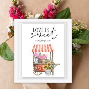 Poster Mercado de flores - O amor é doce, aproveite