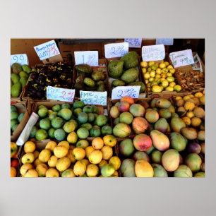 Póster Mercado de fruta de Honolulu