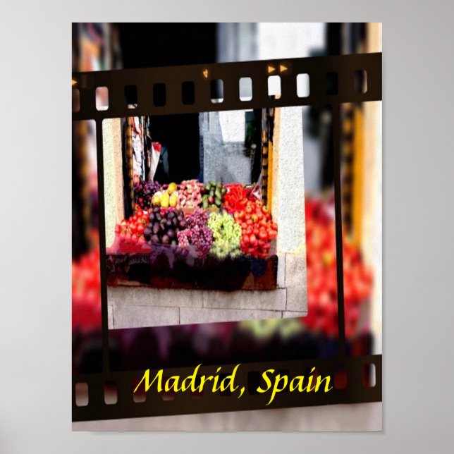 Poster Mercado de Fruta do Windows - Madrid, Espanha (Frente)