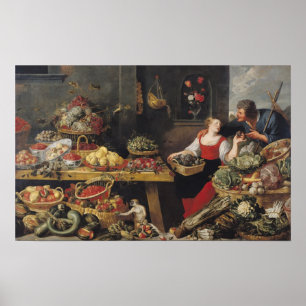 Póster Mercado de frutas e legumes