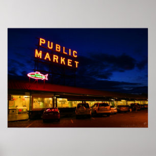 Poster Mercado de lugar de Pike, Seattle