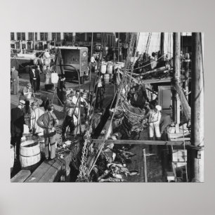 Póster Mercado de peixes de Fulton: 1939