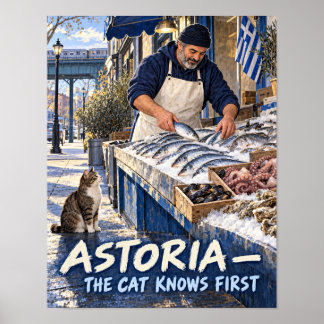 Poster Mercado de Peixes Grego de Astoria