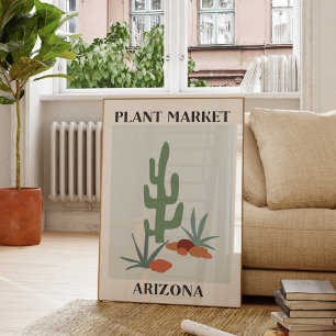 Poster Mercado de Plantas Arizona Verde Deserto Cacto Sag