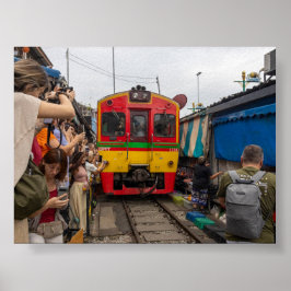 Poster mercado de trem de Mae Klong