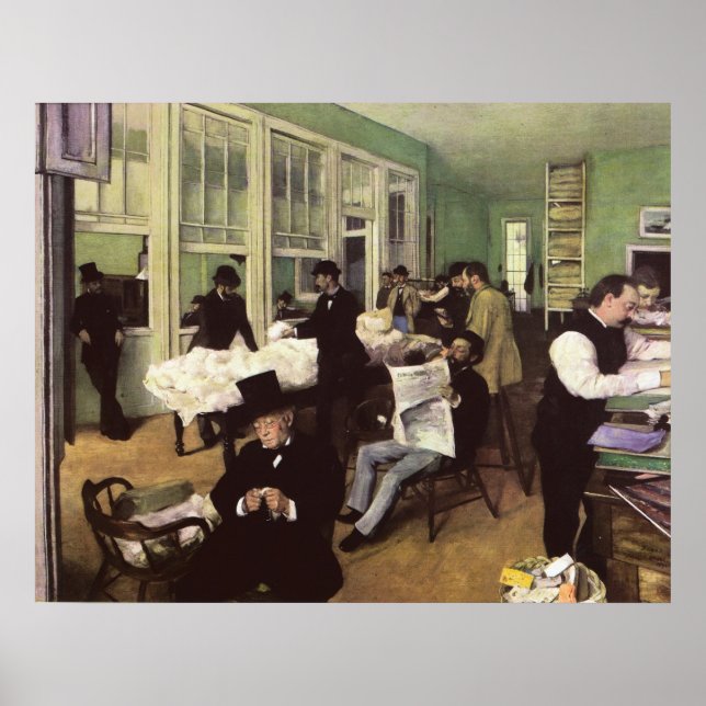 Póster Mercado Do Algodão Edgar Degas Em Nova Orleans (Frente)