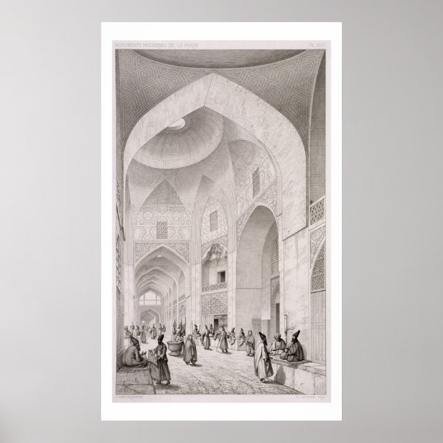 Póster Mercado do vestuário, em Isfahan, de "Voyage Pitto (Frente)