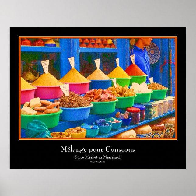 Póster Mercado em Marrocos - Mélange pour Couscous (Frente)