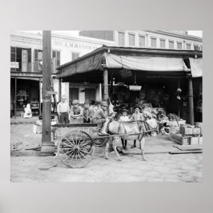 Poster Mercado francês, Nova Orleans: 1910